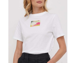 Dámske biele tričko s farebným logom Calvin Klein