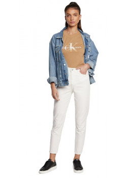 Svetlohnedé dámske tričko Calvin Klein s krátkym rukávom