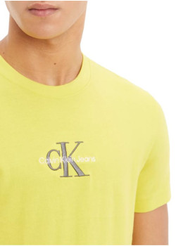 Tričko Calvin Klein pre pánov s krátkym rukávom žlté